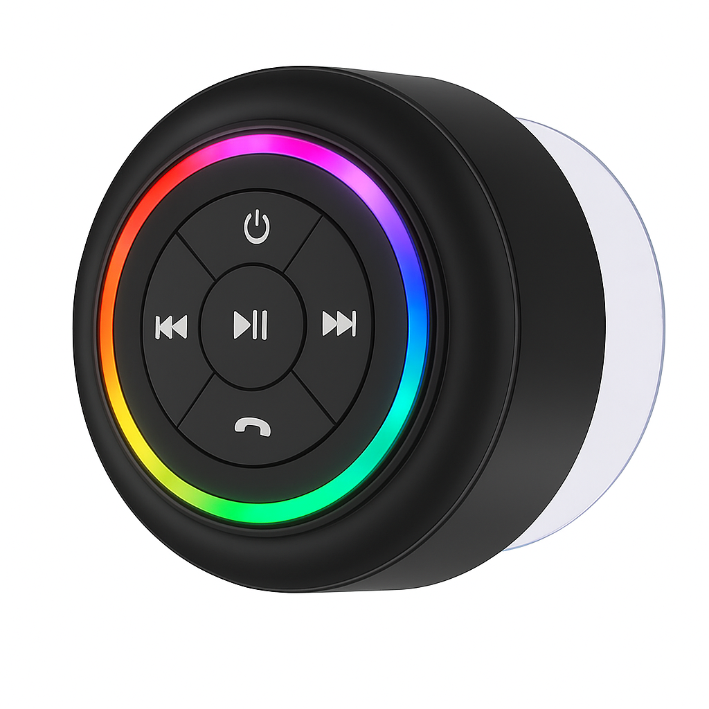 Bluetooth Shower Speaker Waterproof Suction USB Rechargeable Speakers with Led Light Portable Ipx4 Wireless LED Pocket Gadget