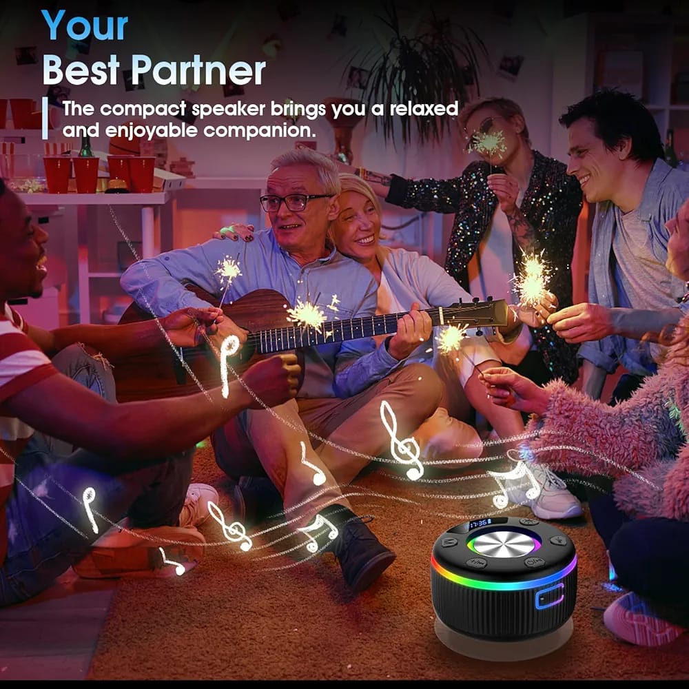 Bluetooth Shower Speaker Waterproof Suction USB Rechargeable Speakers with Led Light Portable Ipx4 Wireless LED Pocket Gadget