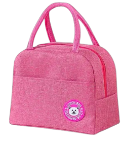 Tiffin bag Thermal Insulated Travel Lunch Tiffin Storage Bag Organiser Leak-Proof Hot Cold Lunch Bag Reusable Tote Bag with Aluminum Foil for School Picnic Office Outdoor (Pink) BUY 1 GET 1 FREE
