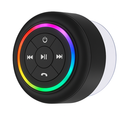 Bluetooth Shower Speaker Waterproof Suction USB Rechargeable Speakers with Led Light Portable Ipx4 Wireless LED Pocket Gadget